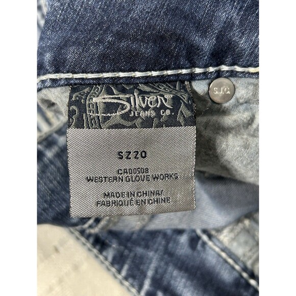 Silver MCKENZIE Blue Denim Jean Shorts Womens Size 20 Stretch Flap Button Pocket - Picture 14 of 15